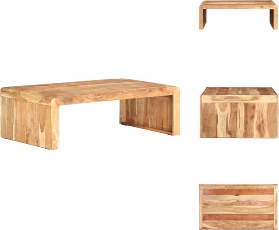 VidaXL houten salontafel rustieke stijl 110 x 63 x 35 cm massief acaciahout Tafel