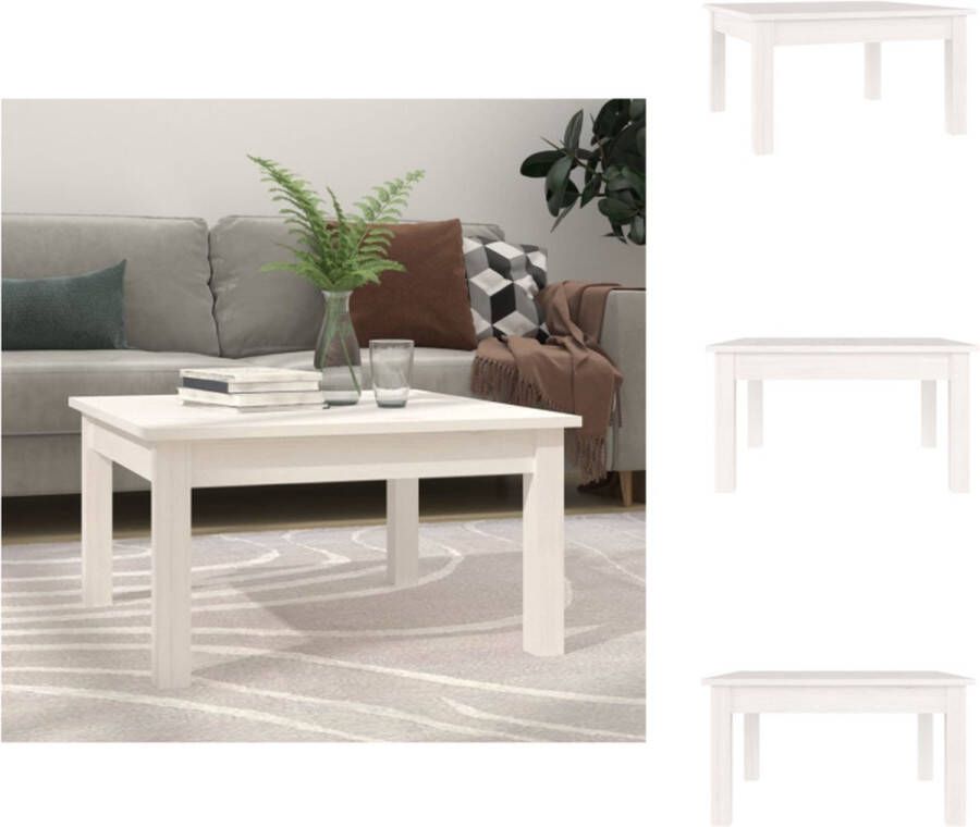 VidaXL Salontafel Salontafels Tafel Bijzettafel Salontafel 55x55x30 cm massief grenenhout wit