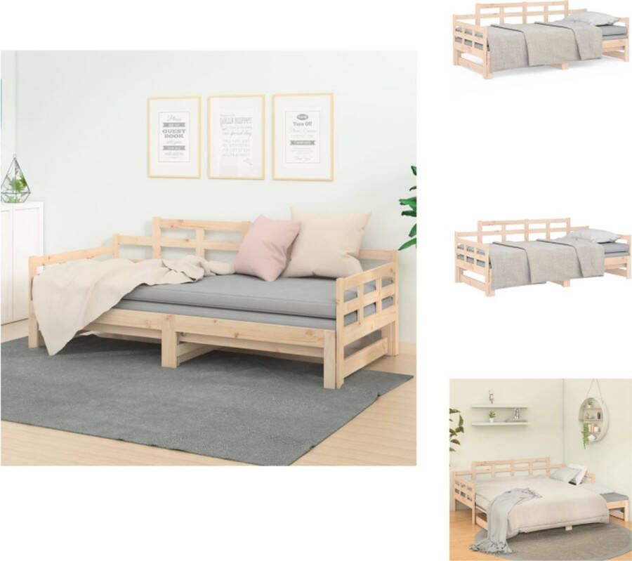 VidaXL Houten Slaapbank 193.5 x 181 x 76 cm Massief Grenenhout Ruimtebesparend Bed - Foto 1