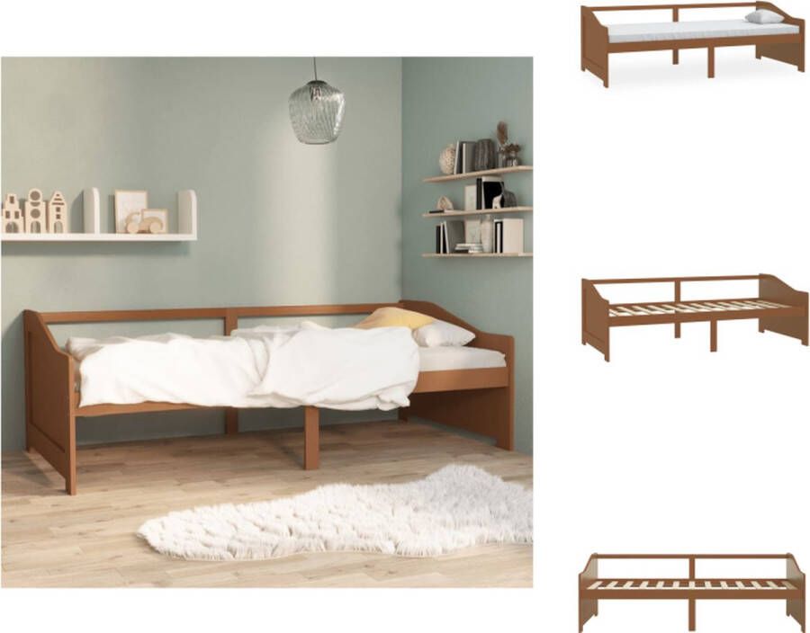 VidaXL Bedbank Bedbanken Bed Bank Bed Banken Bedbank 3-zits massief grenenhout honingbruin 90x200 cm - Foto 2