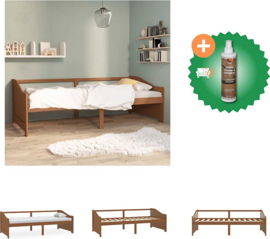VidaXL Houten Slaapbank 204x98x66 cm Honingbruin Massief grenenhout Bed Inclusief Houtreiniger en verfrisser