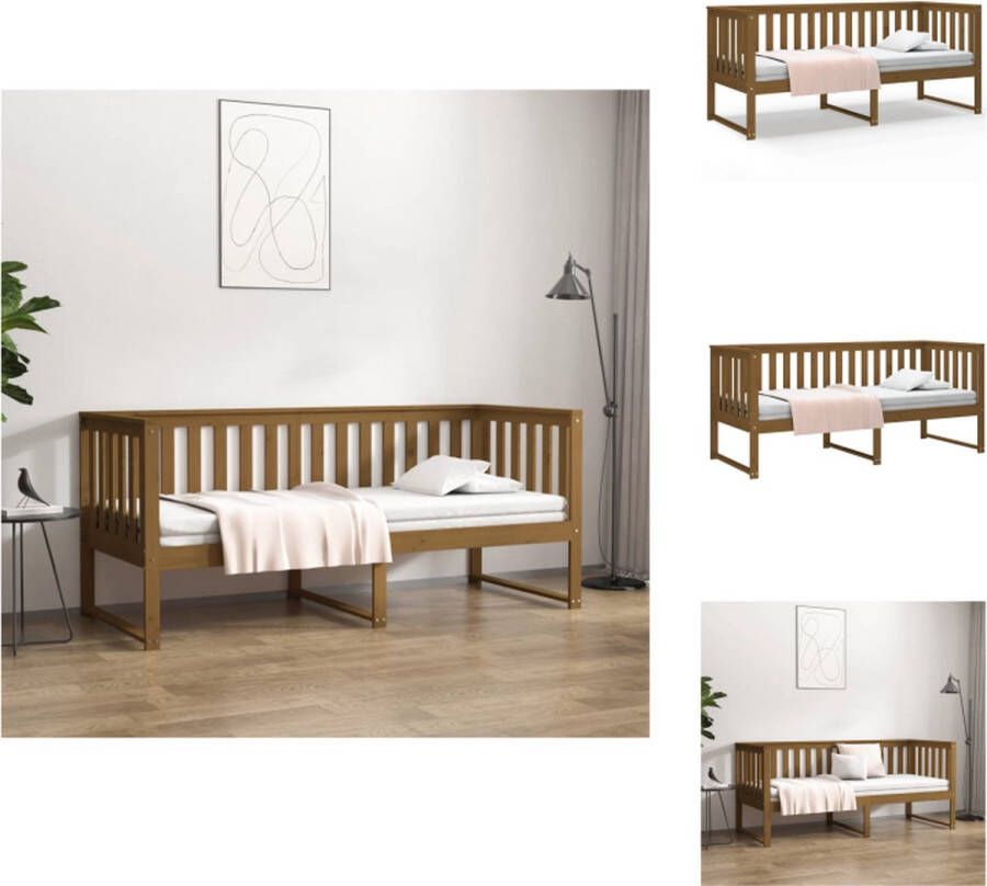 VidaXL Slaapbank Slaapbanken Bedbank Bed Slaapbank 80x200 cm massief grenenhout honingbruin - Foto 2