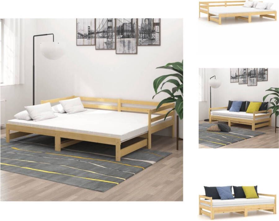 vidaXL Houten Slaapbank Multifunctioneel Massief grenenhout 203 x 184 x 56 cm Logeerbed en bank Bed