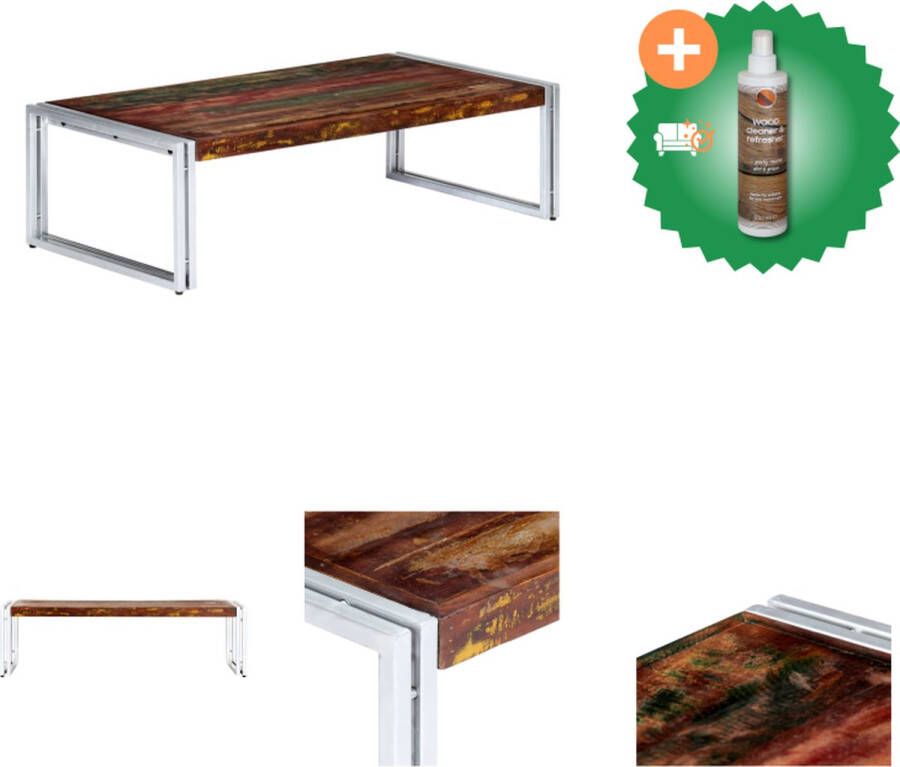 VidaXL Houten Tafel Vintage Industrieel 120 x 60 x 35 cm Gerecycled Hout IJzer Tafel Inclusief Houtreiniger en verfrisser