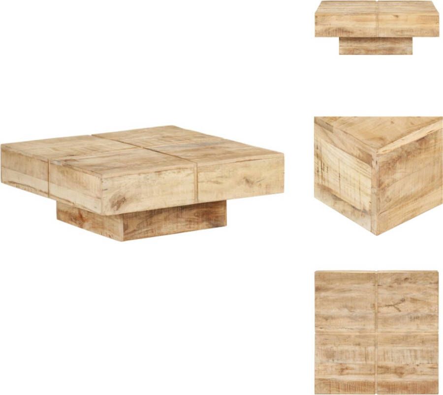 VidaXL Salontafel Salontafels Tafel Tafels Salontafel 80x80x28 cm massief mangohout - Foto 2