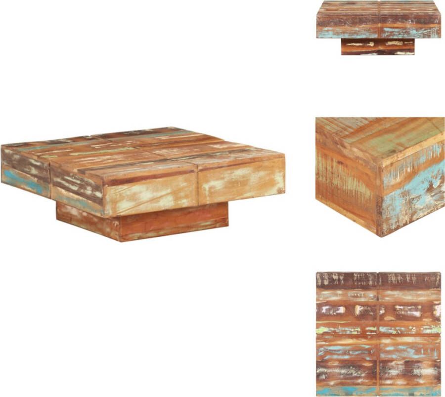 VidaXL Salontafel Salontafels Tafel Tafels Salontafel 80x80x28 cm massief gerecycled hout - Foto 2