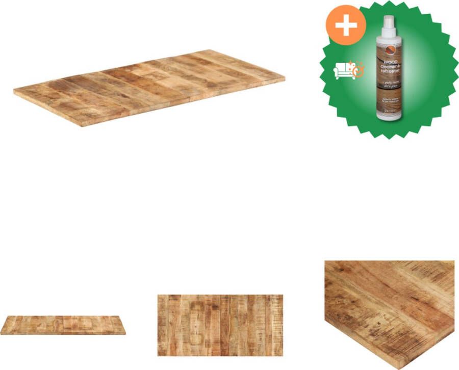 VidaXL Houten Tafelblad 120x60 cm Massief Mangohout Industriële look Tafelonderdeel Inclusief Houtreiniger en verfrisser