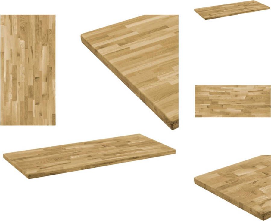 VidaXL Houten Tafelblad Eiken 140 x 60 cm Natuurlijke houtkleur Tafelonderdeel