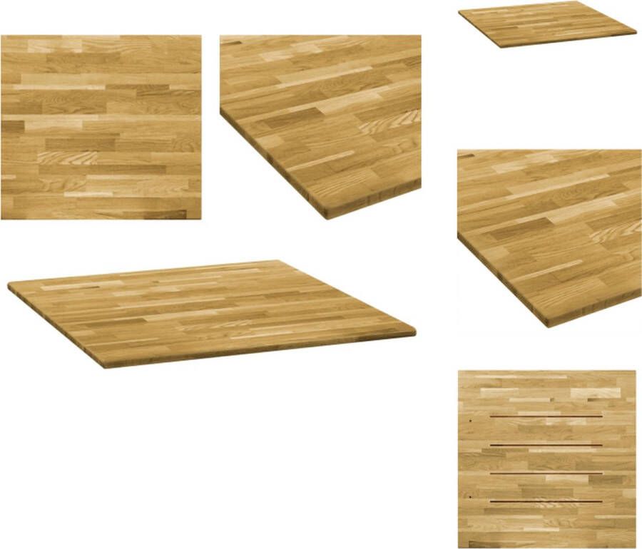 VidaXL Tafelblad Tafelbladen Vervangende Tafelblad Vervangende Tafelbladen Tafelblad vierkant 23 mm 80x80 cm massief eikenhout