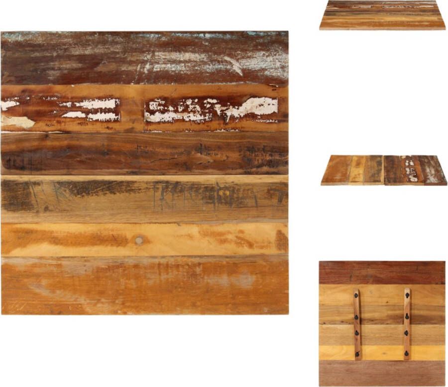 VidaXL Tafelblad Tafelbladen Vervangende Tafelblad Vervangende Tafelbladen Tafelblad vierkant 15-16 mm 70x70 cm massief gerecycled hout