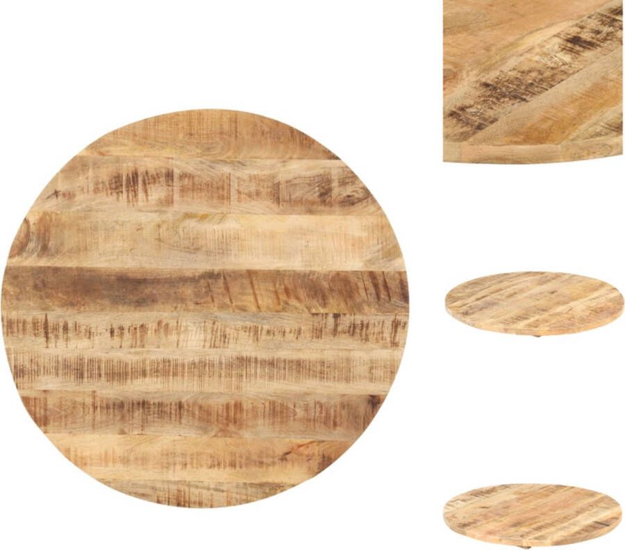 VidaXL Houten tafelblad Massief mangohout 60 cm diameter Industriële look Tafelonderdeel