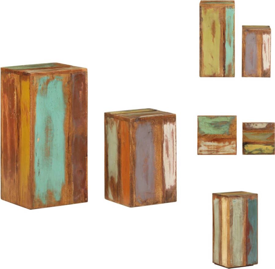 VidaXL Plantenstandaard Plantenstandaarden Planten Standaard Plantenhouder Plantenstandaards 2 st massief hergebruikt hout - Foto 2