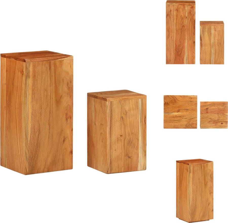 VidaXL Plantenstandaard Plantenstandaarden Planten Standaard Plantenhouder Plantenstandaards 2 st massief acaciahout - Foto 3