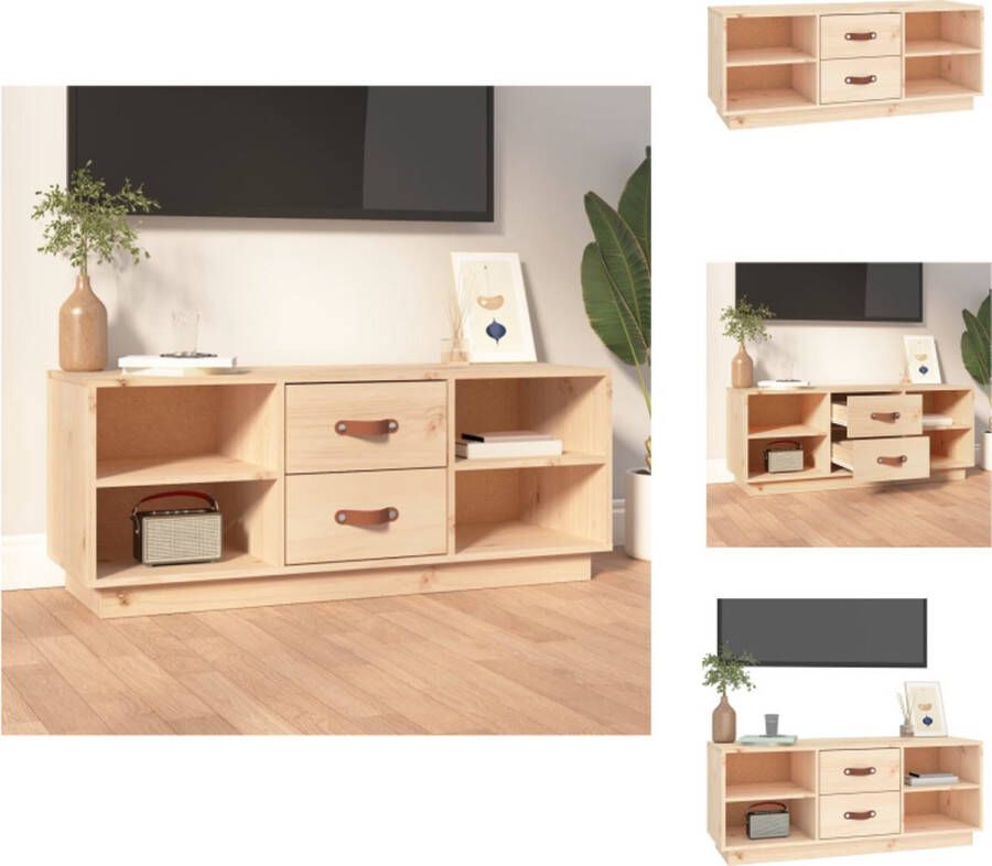 VidaXL Tv-kast Tv-kasten Tv-meubel Hifi-meubel Tv-meubel 100x34x40 cm massief grenenhout - Foto 2