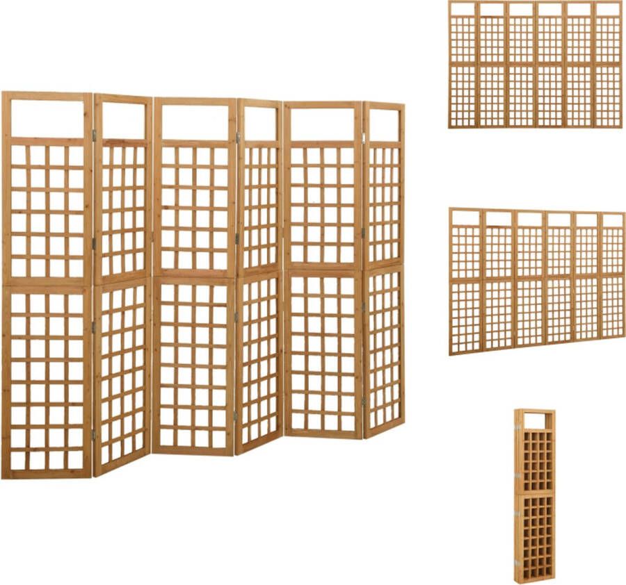 VidaXL Kamerscherm Kamerschermen Kamer Scherm Kamer Schermen Kamerscherm trellis met 6 panelen 242 5x180 cm vurenhout - Foto 2