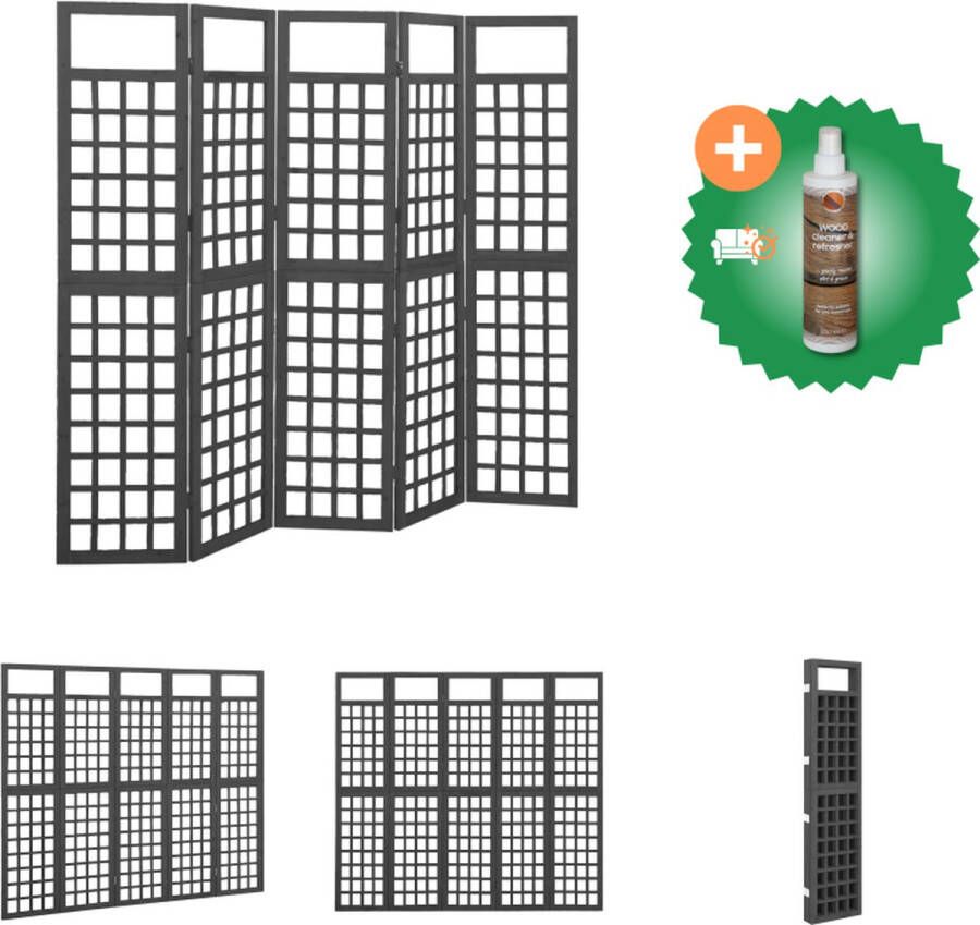 VidaXL Houten Trellis Plantondersteuning 201.5 x 180 cm Massief Vurenhout Kamerscherm Inclusief Houtreiniger en verfrisser