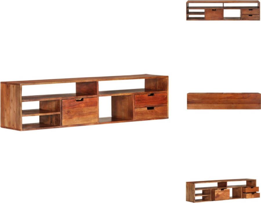 VidaXL Tv-meubel Tv-meubels Tv-meubelen Tv-meubilair Tv-meubel 140x30x35 cm massief acaciahout