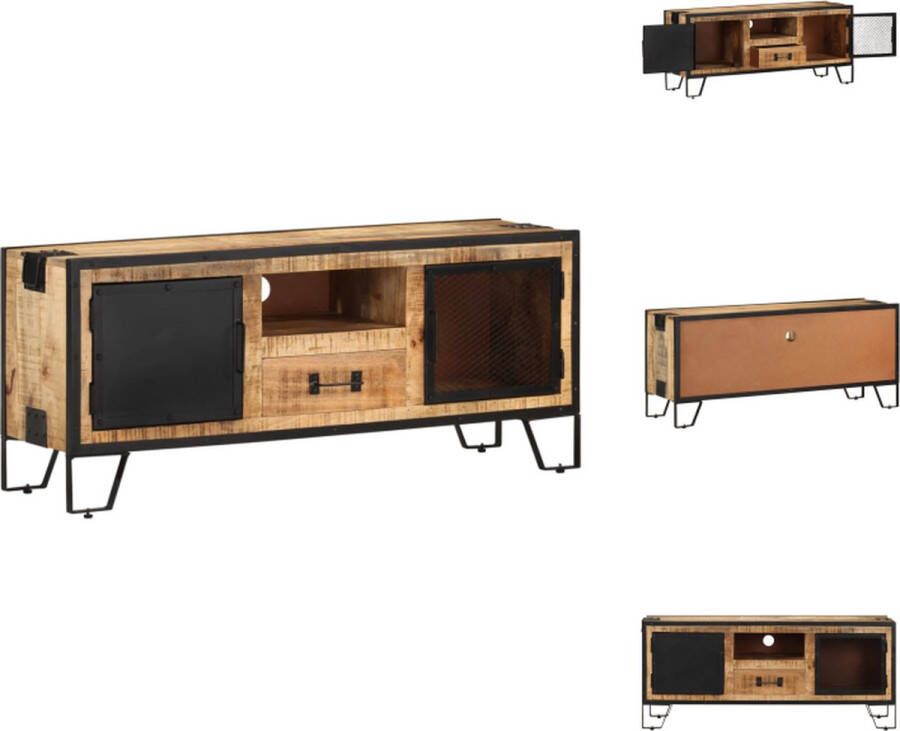 VidaXL Tv-kast Tv-kasten Televisiekast Televisiekasten Tv-meubel 110x31x46 cm ruw mangohout - Foto 2