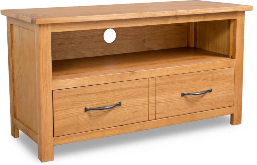 VidaXL Tv-meubel Tv-meubels Tv Meubel Tv Meubels Tv-meubel 90x35x48 cm massief eikenhout - Foto 2