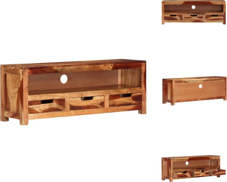 vidaXL Houten TV-meubel Acaciahout 110 x 30 x 40 cm Opbergfunctie Kast