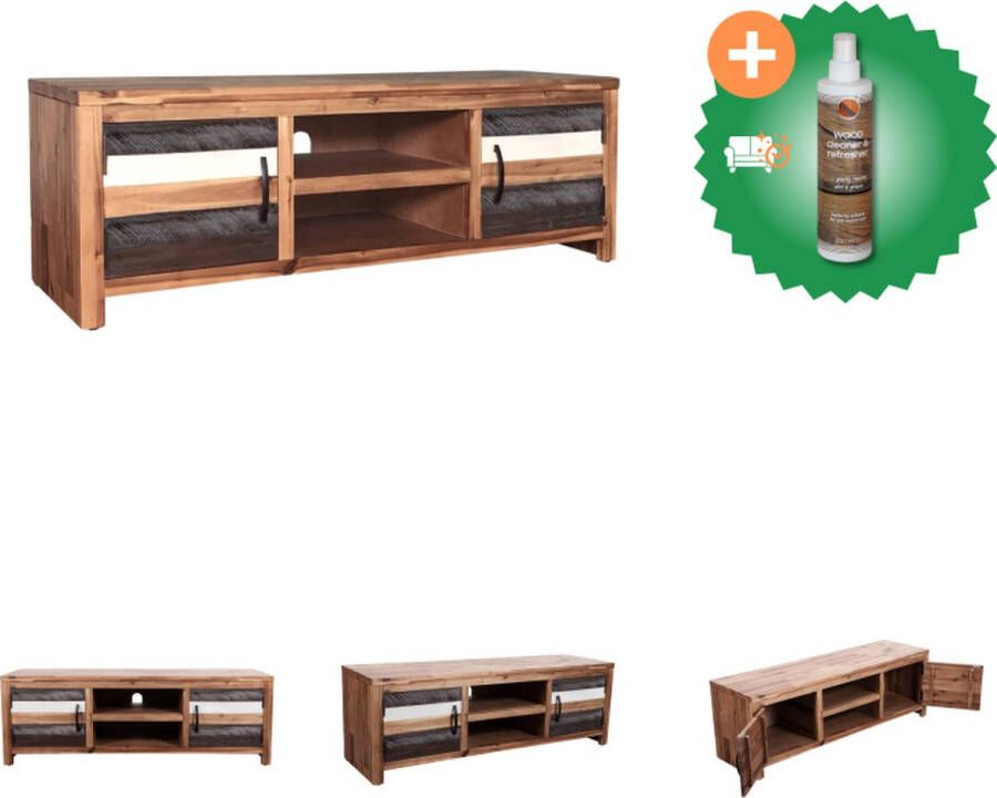 VidaXL Houten TV-meubel Acaciahout 120 x 35 x 40 cm Uniek en duurzaam Kast Inclusief Houtreiniger en verfrisser