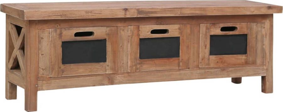 VidaXL Tv-kast Tv-kasten Tv-standaard Tv-standaarden Tv-meubel met 3 lades 120x30x40 cm massief mahoniehout - Foto 2