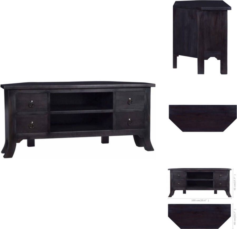 VidaXL Houten Tv-meubel Mahoniehout 100 x 40 x 45 cm Kast