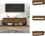 VidaXL Houten Tv-meubel Zwevend Honingbruin 110.5 x 34 x 40 cm Massief grenenhout Kast - Thumbnail 2