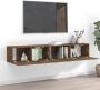 VidaXL Houten TV-meubelset Hangende tv-kasten Modern Gerookt eiken 100x30x30cm 80x30x30cm Kast - Thumbnail 1