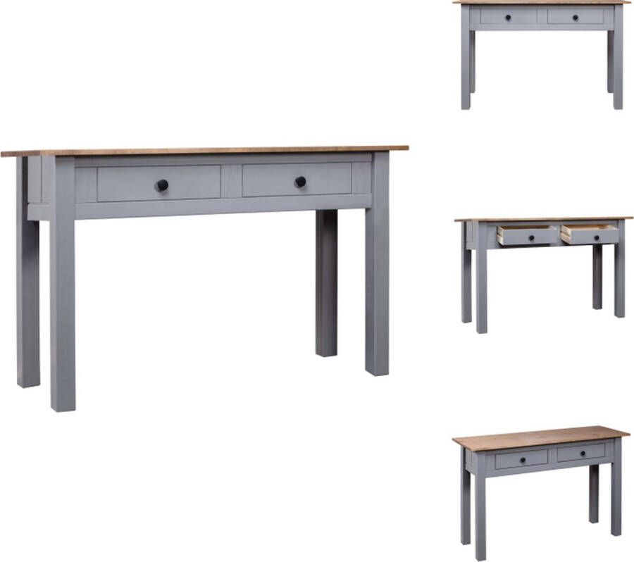 VidaXL Wandtafel Wandtafels Bijzettafel Eindtafel Wandtafel Panama Range 110x40x72 cm massief grenenhout grijs - Foto 2