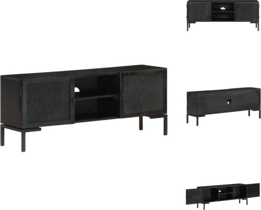 vidaXL Industrieel Televisiemeubel 115 x 30 x 46 cm Massief mangohout Kast