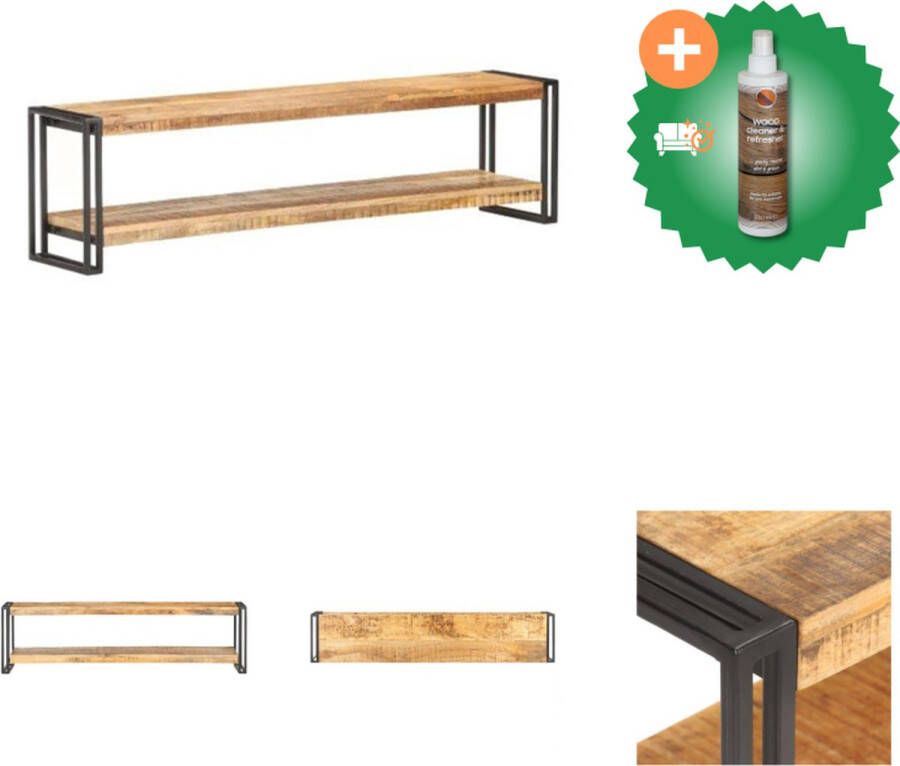 VidaXL Industrieel Televisiemeubel 150 x 30 x 40 cm Ruw Mangohout Kast Inclusief Houtreiniger en verfrisser