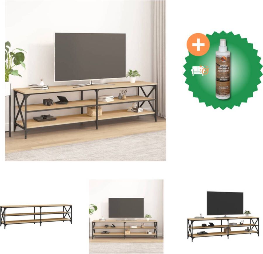 VidaXL Industrieel Televisiemeubel 180 x 40 x 50 cm Sonoma Eiken Montage Vereist Kast Inclusief Houtreiniger en verfrisser