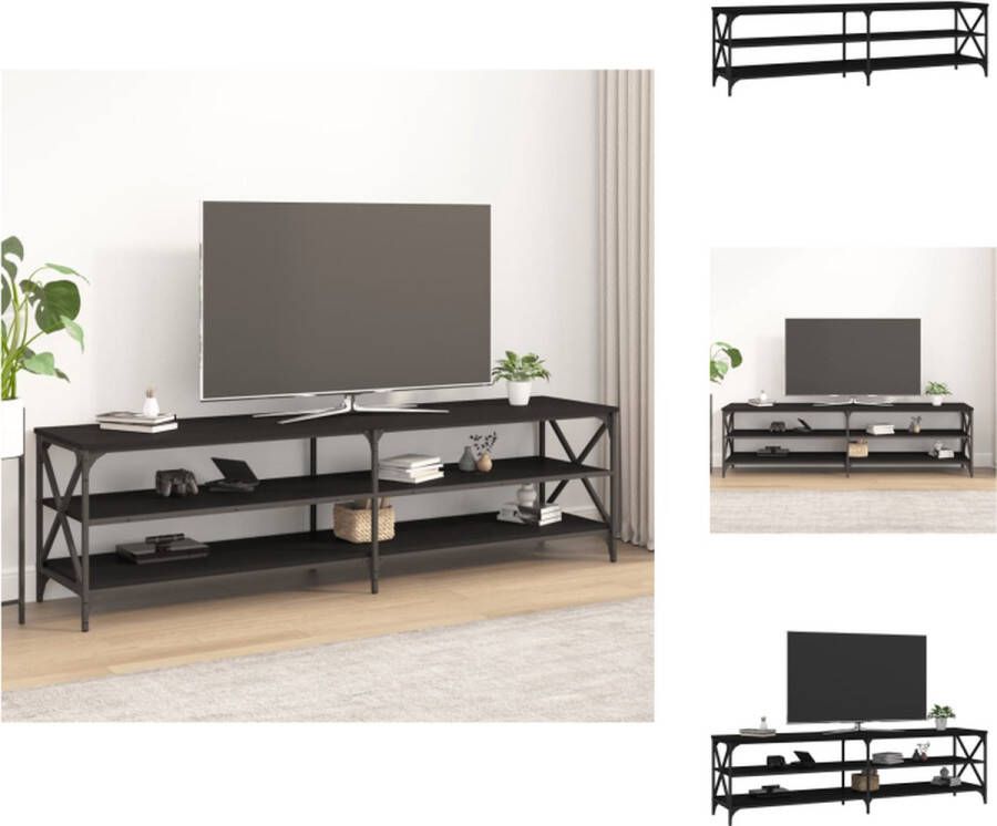 VidaXL Industrieel Televisiemeubel 180 x 40 x 50 cm Zwart Kast
