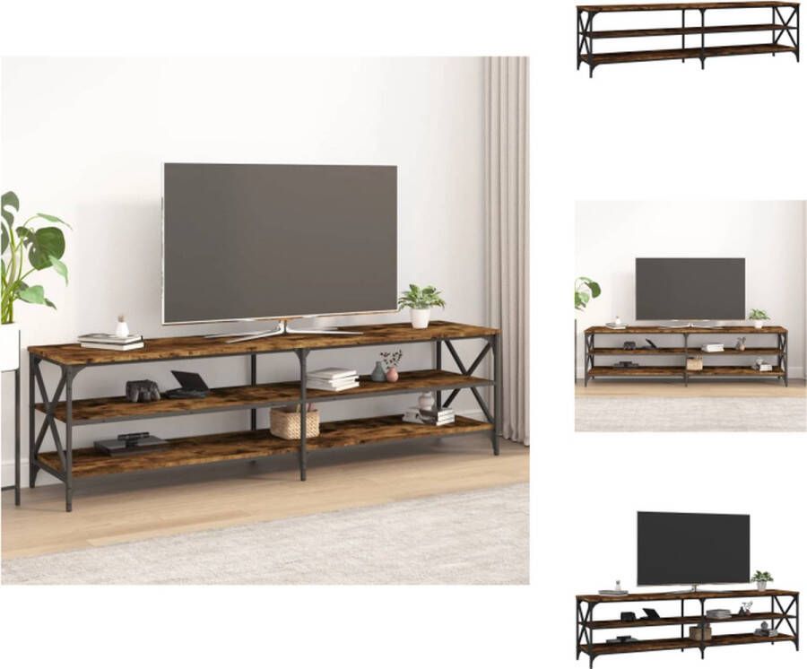 VidaXL Industrieel Televisiemeubel Gerookt eiken 180 x 40 x 50 cm Stevig Stijlvol Kast
