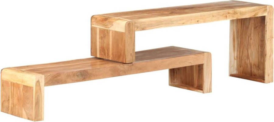 VidaXL Tv-kast Tv-kasten Tv-standaard Tv-standaarden 2-delig Tv-meubel massief acaciahout - Foto 2
