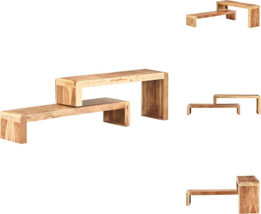 VidaXL Tv-kast Tv-kasten Tv-standaard Tv-standaarden 2-delig Tv-meubel massief acaciahout