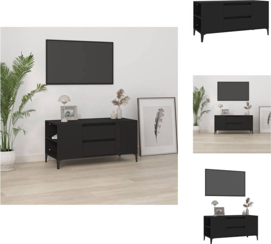 VidaXL Industrieel tv-meubel 102 x 44.5 x 50 cm Zwart Kast - Foto 1