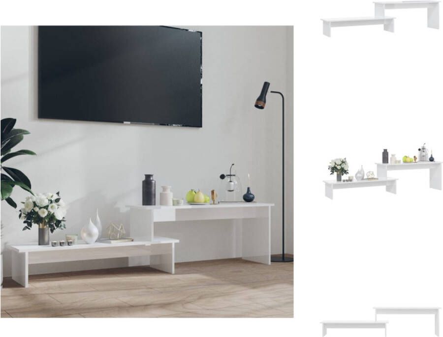 VidaXL Industrieel TV-meubel 180 x 30 x 43 cm Hoogglans Wit Kast