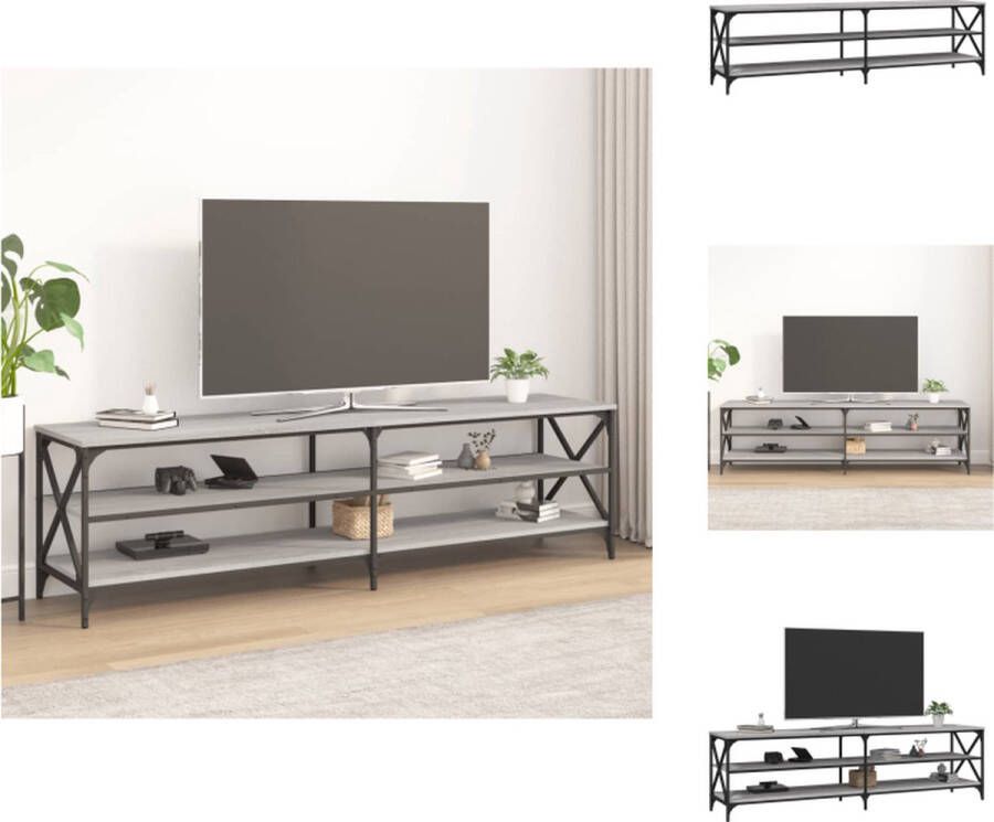 VidaXL Tv-meubel Tv-meubelen Tv-standaard Televisiemeubel Tv-meubel 180x40x50 cm bewerkt hout grijs sonoma eikenkleurig