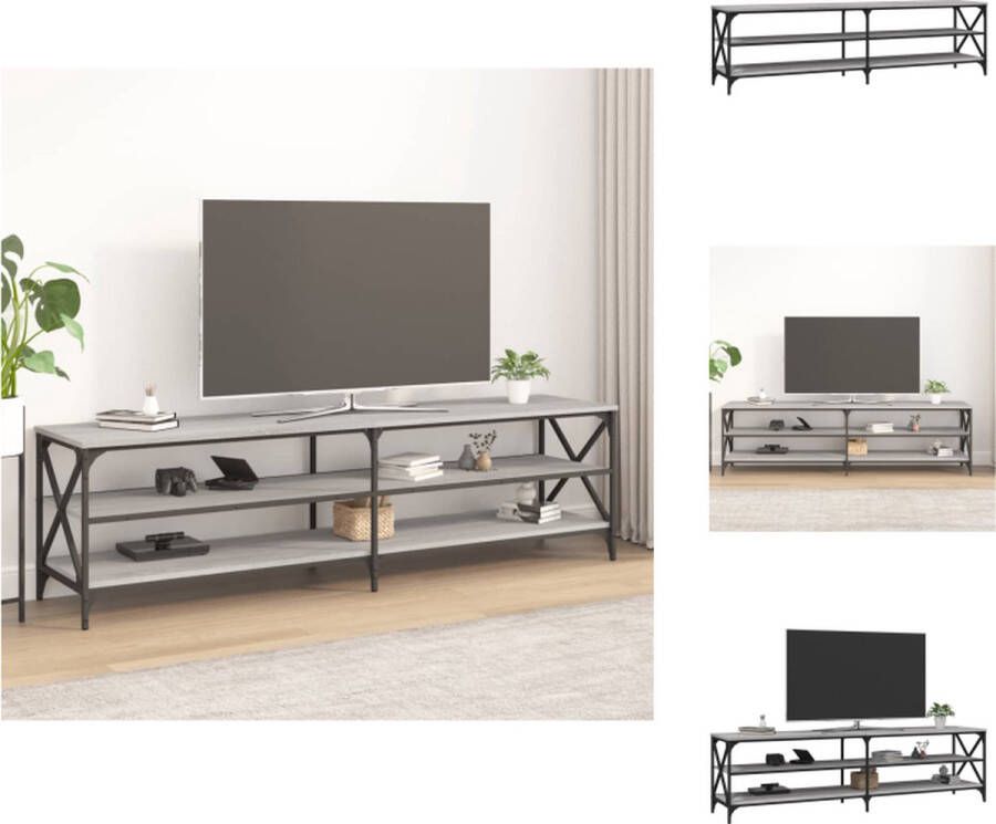 vidaXL Industrieel TV-meubel Grijs Sonoma Eiken 180x40x50 cm Kast