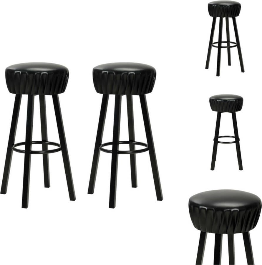 VidaXL Keukenstoelenset 2 stuks 54.5 x 48 x 98.5 cm Gepoedercoat staal Barkruk