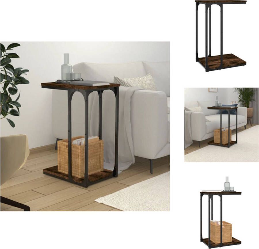 VidaXL Bijzettafel Bijzettafels Bijzettafeltje Houten Tafeltje Bijzettafel 40x30x60 cm bewerkt hout gerookt eikenkleurig