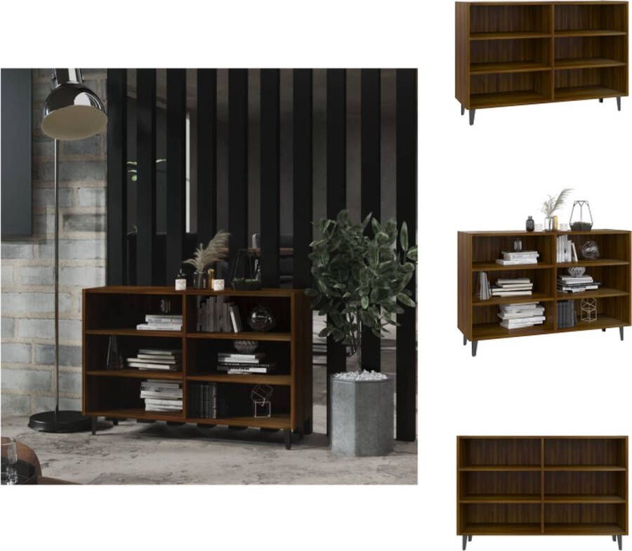 VidaXL Dressoir Dressoirs Opbergkast Buffetkast Dressoir 103-5x35x70 cm bewerkt hout bruineikenkleurig - Foto 3