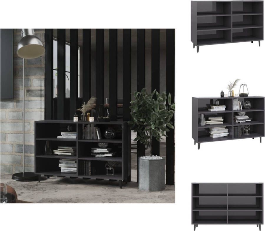 VidaXL Dressoir Dressoirs Kast Kasten Dressoir 103 5x35x70 cm bewerkt hout hoogglans grijs - Foto 2