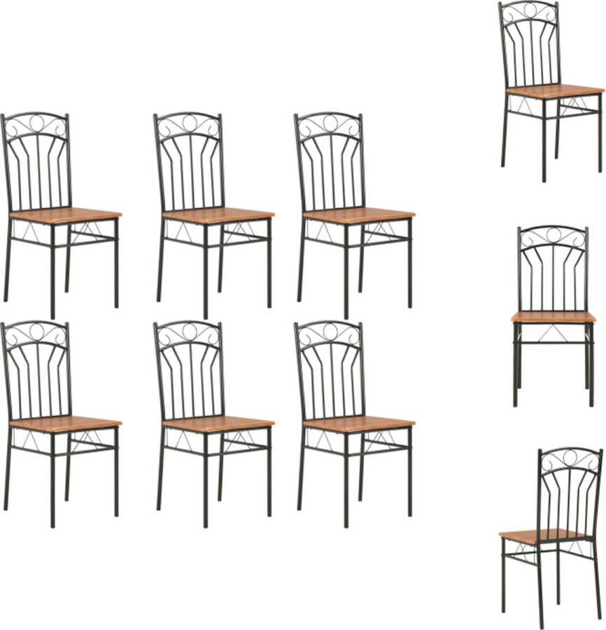 VidaXL Eetkamerstoel Eetkamerstoelen Bijzetstoel Bijzetstoelen Eetkamerstoelen 6 st MDF bruin