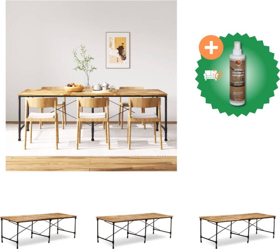 VidaXL Industriële Eettafel 240 x 90 x 76 cm Mangohout Retrostijl Tafel Inclusief Houtreiniger en verfrisser