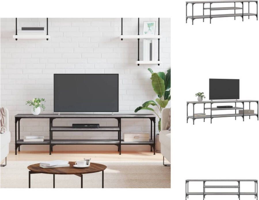 VidaXL Tv Meubel Tv Meubels Tv Wandmeubel Tv Tafel Tv-meubel 161x35x45 cm bewerkt hout en ijzer grijs sonoma eiken