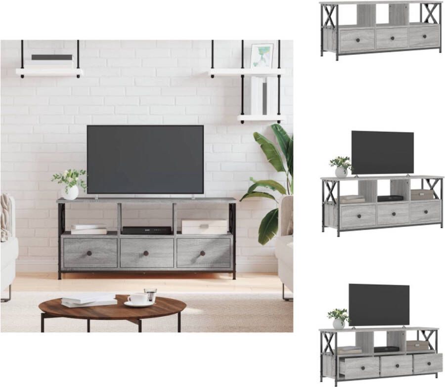 VidaXL Industriële Tv-kast Grijs Sonoma Eiken 102 x 33 x 45 cm Stevig en Vochtbestendig Kast