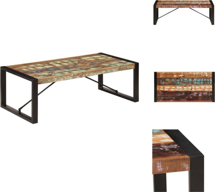 VidaXL Industriële Woonkamertafel 120x60x40cm Massief gerecycled hout gepoedercoat staal Tafel